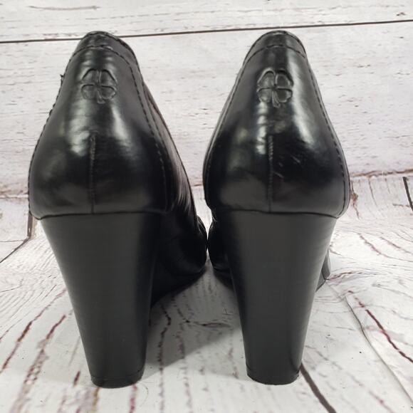 Lucky Brand  Women's Black Leather Wedge Pump Shoes Size 9.5M - Picture 11 of 16